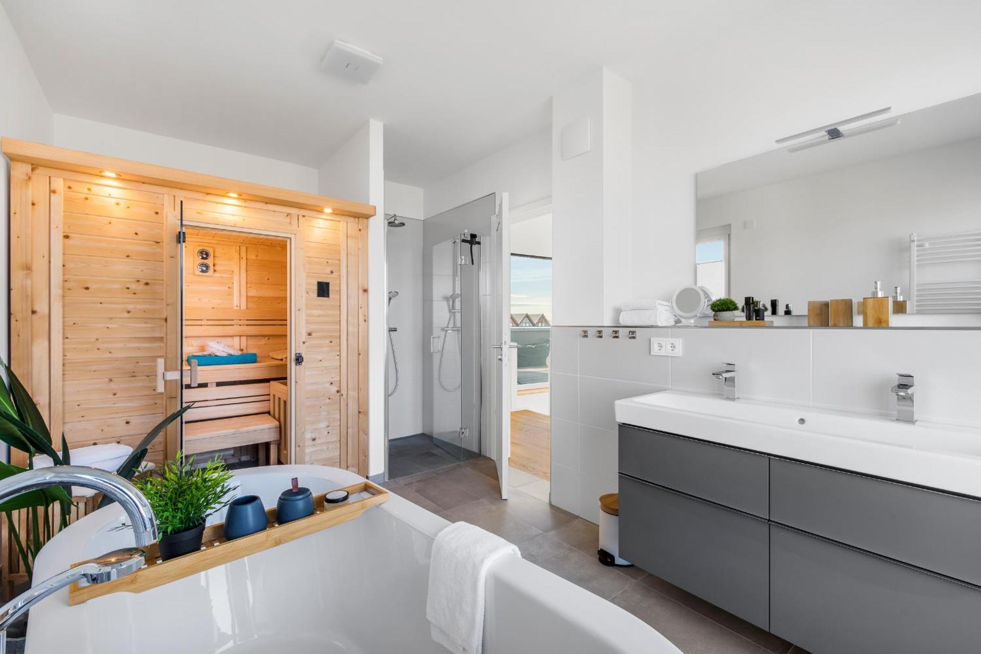 Neu Villa King Erste Lage, Dachterrasse, Meerblick, Carport, Kamin, Sauna, Terrasse, Aussenrolllaeden Olpenitz Exterior foto